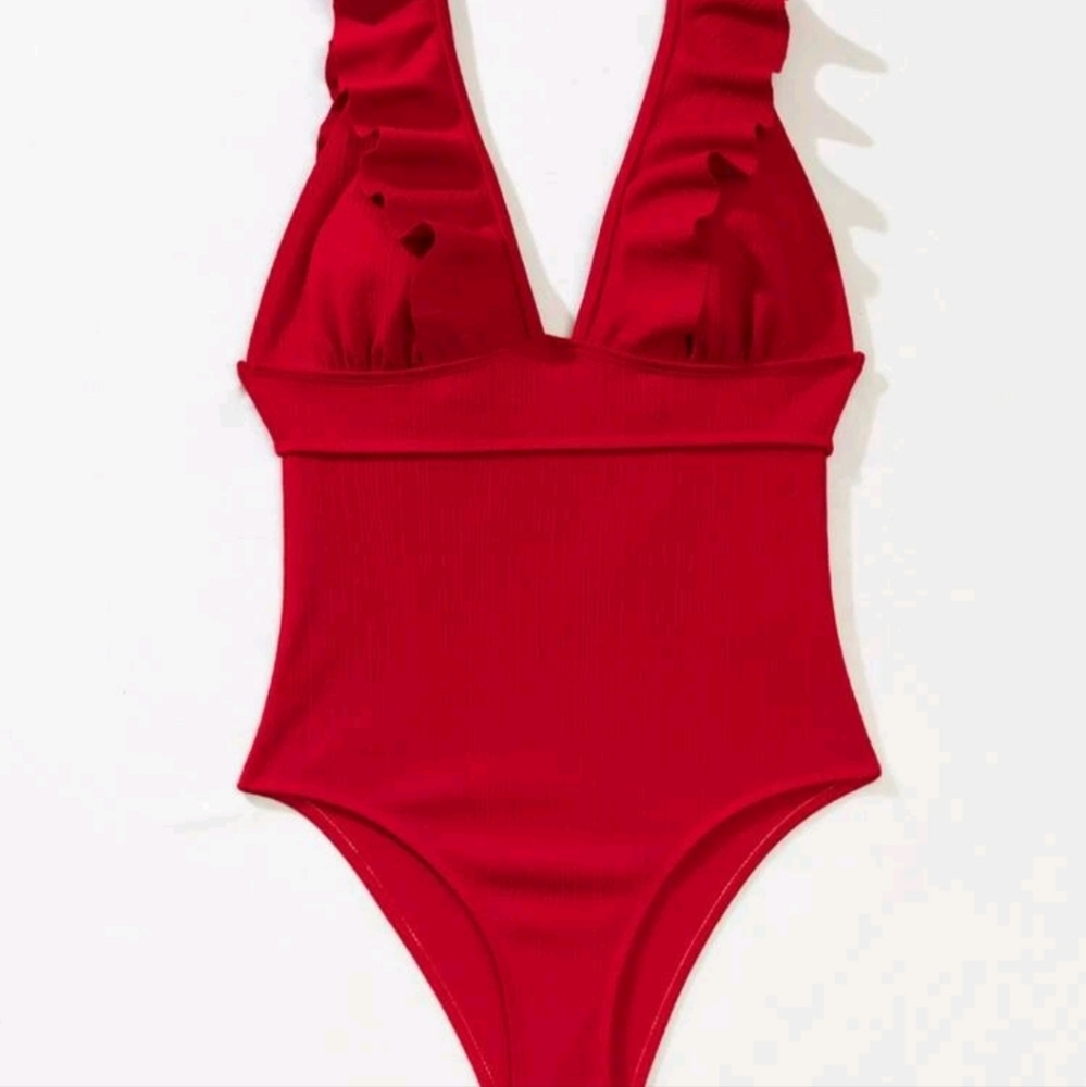 Red one piece swimwear